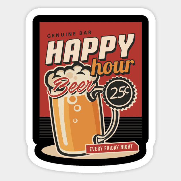 Retro Beer Sticker by Genuine Vintage